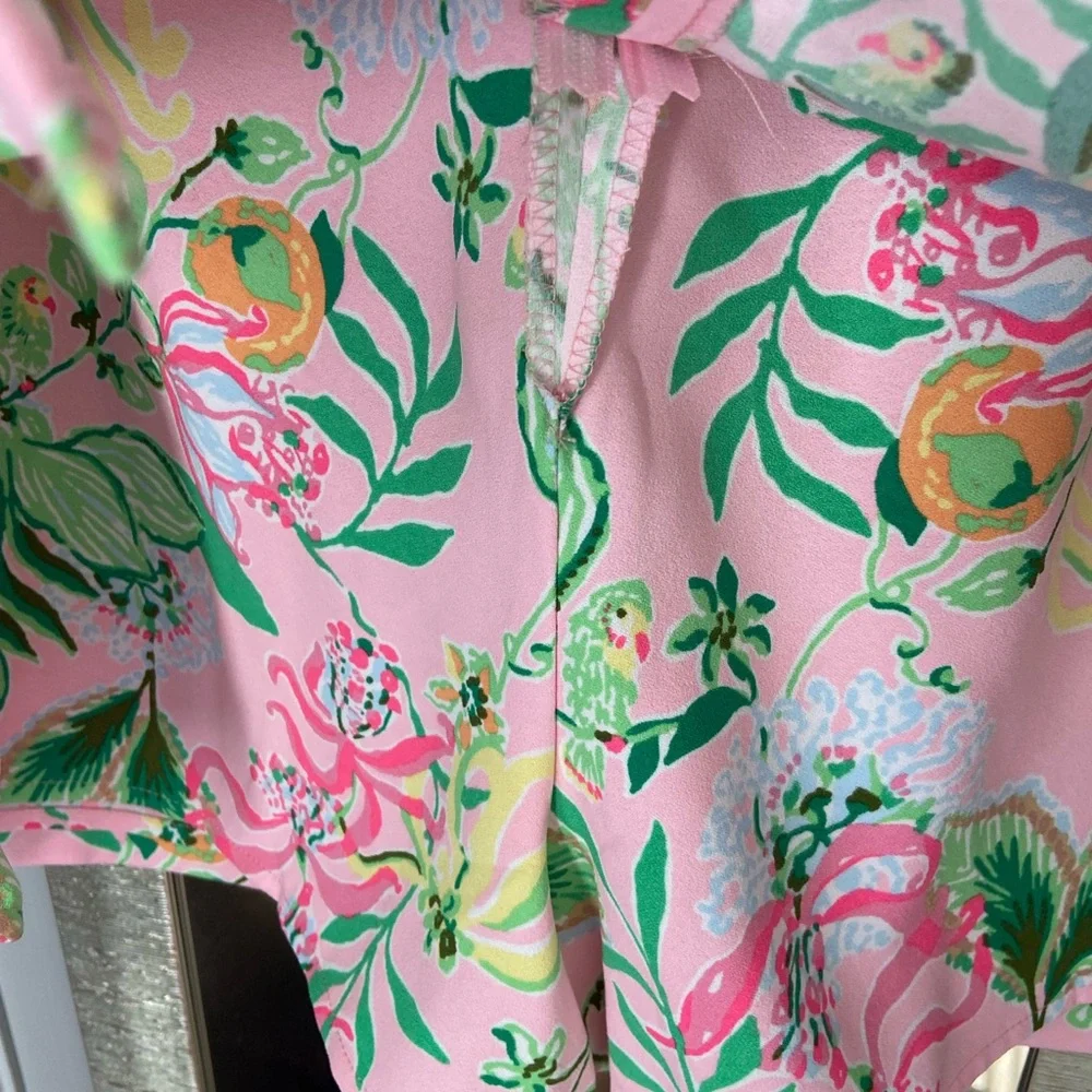 Lilly Pulitzer Pink Strapless Floral Dress/Romper size 14 - Picture 3 of 5